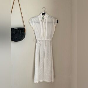 Vintage Patty O'Neil White Eyelet Cap Sleeve Dress, Size 5